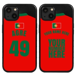 
Personalized Portugal Soccer Jersey Case for iPhone 13 Mini (Black Case, Black Silicone)