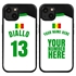 Personalized Senegal Soccer Jersey Case for iPhone 13 Mini (Black Case, Black Silicone)
