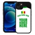 Personalized Senegal Soccer Jersey Case for iPhone 13 Mini - Hybrid - (Black Case, Black Silicone)
