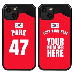 
Personalized South Korea Soccer Jersey Case for iPhone 13 Mini - Hybrid - (Black Case, Black Silicone)