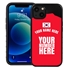 Personalized South Korea Soccer Jersey Case for iPhone 13 Mini - Hybrid - (Black Case, Black Silicone)
