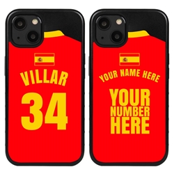 
Personalized Spain Soccer Jersey Case for iPhone 13 Mini - Hybrid - (Black Case, Black Silicone)