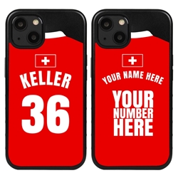 
Personalized Switzerland Soccer Jersey Case for iPhone 13 Mini - Hybrid - (Black Case, Black Silicone)