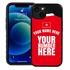 Personalized Tunisia Soccer Jersey Case for iPhone 13 Mini - Hybrid - (Black Case, Black Silicone)
