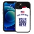 Personalized USA Soccer Jersey Case for iPhone 13 Mini - Hybrid - (Black Case, Black Silicone)
