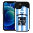 Personalized Argentina Soccer Jersey Case for iPhone 13 - Hybrid - (Black Case, Black Silicone)
