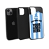 Personalized Argentina Soccer Jersey Case for iPhone 13 (Black Case, Black Silicone)
