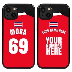 
Personalized Costa Rica Soccer Jersey Case for iPhone 13 - Hybrid - (Black Case, Black Silicone)