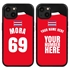 Personalized Costa Rica Soccer Jersey Case for iPhone 13 (Black Case, Black Silicone)
