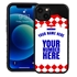 Personalized Croatia Soccer Jersey Case for iPhone 13 - Hybrid - (Black Case, Black Silicone)
