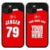 Personalized Denmark Soccer Jersey Case for iPhone 13 (Black Case, Black Silicone)
