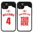 Personalized England Soccer Jersey Case for iPhone 13 (Black Case, Black Silicone)
