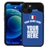 Personalized France Soccer Jersey Case for iPhone 13 (Black Case, Black Silicone)
