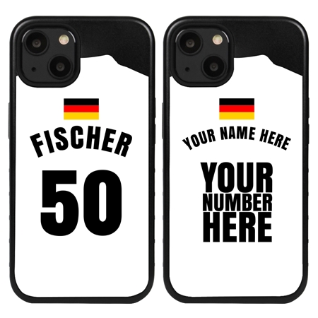 Personalized Germany Soccer Jersey Case for iPhone 13 (Black Case, Black Silicone)
