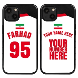 
Personalized Iran Soccer Jersey Case for iPhone 13 - Hybrid - (Black Case, Black Silicone)