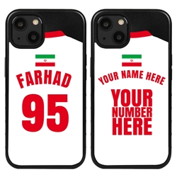 
Personalized Iran Soccer Jersey Case for iPhone 13 - Hybrid - (Black Case, Black Silicone)