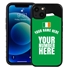 Personalized Ireland Soccer Jersey Case for iPhone 13 - Hybrid - (Black Case, Black Silicone)
