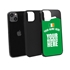 Personalized Ireland Soccer Jersey Case for iPhone 13 - Hybrid - (Black Case, Black Silicone)
