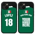 Personalized Mexico Soccer Jersey Case for iPhone 13 (Black Case, Black Silicone)
