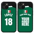 Personalized Mexico Soccer Jersey Case for iPhone 13 - Hybrid - (Black Case, Black Silicone)
