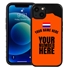 Personalized Netherlands Soccer Jersey Case for iPhone 13 - Hybrid - (Black Case, Black Silicone)
