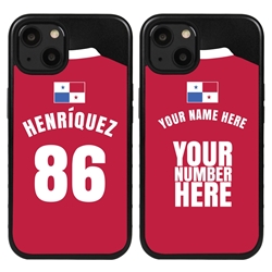 
Personalized Panama Soccer Jersey Case for iPhone 13 (Black Case, Black Silicone)