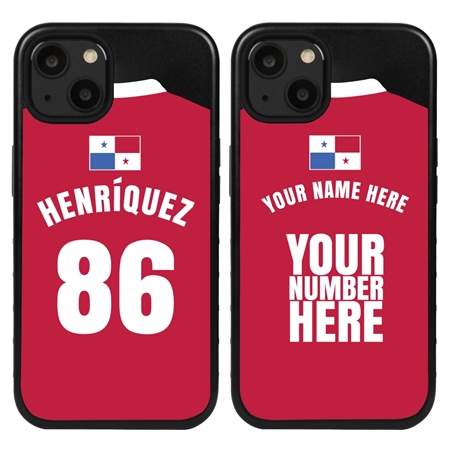 Personalized Panama Soccer Jersey Case for iPhone 13 - Hybrid - (Black Case, Black Silicone)
