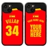 Personalized Spain Soccer Jersey Case for iPhone 13 - Hybrid - (Black Case, Black Silicone)
