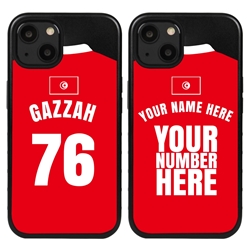 
Personalized Tunisia Soccer Jersey Case for iPhone 13 - Hybrid - (Black Case, Black Silicone)