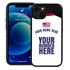 Personalized USA Soccer Jersey Case for iPhone 13 (Black Case, Black Silicone)
