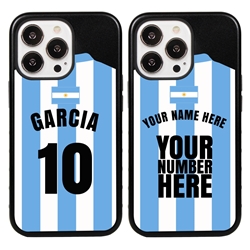 
Personalized Argentina Soccer Jersey Case for iPhone 13 Pro (Black Case, Black Silicone)