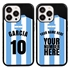 Personalized Argentina Soccer Jersey Case for iPhone 13 Pro - Hybrid - (Black Case, Black Silicone)
