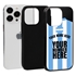 Personalized Argentina Soccer Jersey Case for iPhone 13 Pro - Hybrid - (Black Case, Black Silicone)
