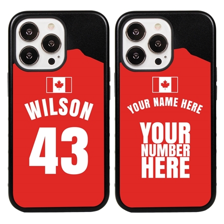 Personalized Canada Soccer Jersey Case for iPhone 13 Pro (Black Case, Black Silicone)
