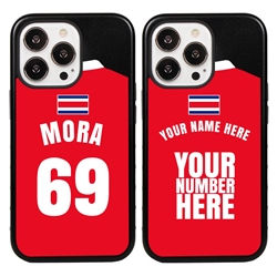 
Personalized Costa Rica Soccer Jersey Case for iPhone 13 Pro - Hybrid - (Black Case, Black Silicone)