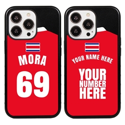 
Personalized Costa Rica Soccer Jersey Case for iPhone 13 Pro - Hybrid - (Black Case, Black Silicone)