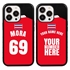 Personalized Costa Rica Soccer Jersey Case for iPhone 13 Pro (Black Case, Black Silicone)
