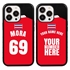 Personalized Costa Rica Soccer Jersey Case for iPhone 13 Pro - Hybrid - (Black Case, Black Silicone)
