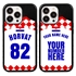 Personalized Croatia Soccer Jersey Case for iPhone 13 Pro - Hybrid - (Black Case, Black Silicone)
