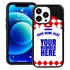 Personalized Croatia Soccer Jersey Case for iPhone 13 Pro - Hybrid - (Black Case, Black Silicone)
