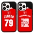 Personalized Denmark Soccer Jersey Case for iPhone 13 Pro (Black Case, Black Silicone)
