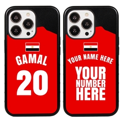 
Personalized Egypt Soccer Jersey Case for iPhone 13 Pro - Hybrid - (Black Case, Black Silicone)