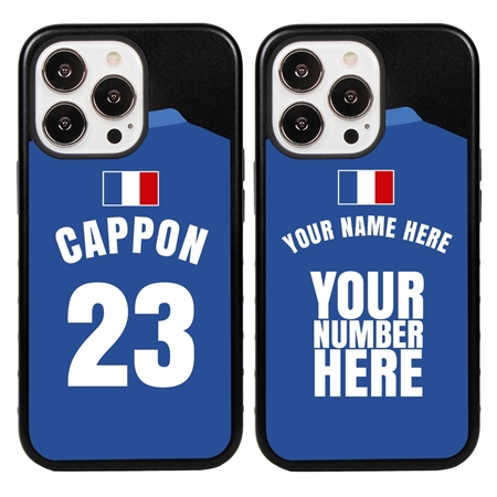 Personalized France Soccer Jersey Case for iPhone 13 Pro (Black Case, Black Silicone)
