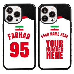 
Personalized Iran Soccer Jersey Case for iPhone 13 Pro - Hybrid - (Black Case, Black Silicone)