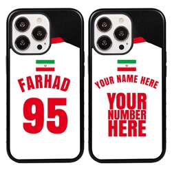 
Personalized Iran Soccer Jersey Case for iPhone 13 Pro - Hybrid - (Black Case, Black Silicone)