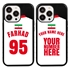 Personalized Iran Soccer Jersey Case for iPhone 13 Pro - Hybrid - (Black Case, Black Silicone)
