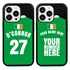 Personalized Ireland Soccer Jersey Case for iPhone 13 Pro - Hybrid - (Black Case, Black Silicone)
