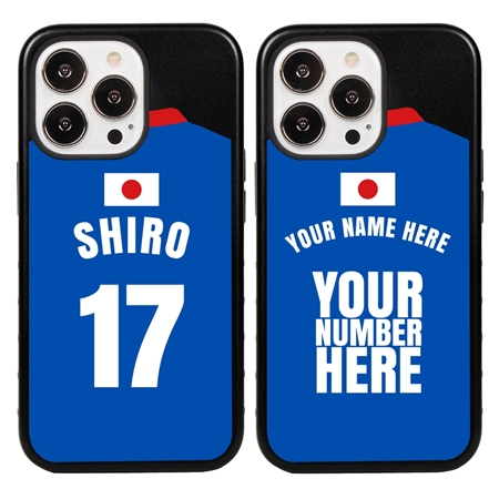 Personalized Japan Soccer Jersey Case for iPhone 13 Pro (Black Case, Black Silicone)
