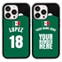 Personalized Mexico Soccer Jersey Case for iPhone 13 Pro (Black Case, Black Silicone)
