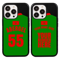 
Personalized Morocco Soccer Jersey Case for iPhone 13 Pro - Hybrid - (Black Case, Black Silicone)